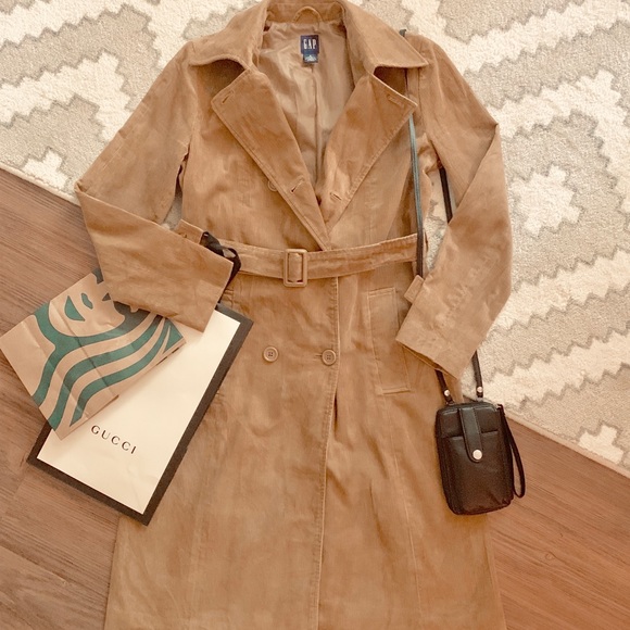 GAP Jackets & Blazers - Vintage 90s Gap Camel Long Corduroy Belted Coat M